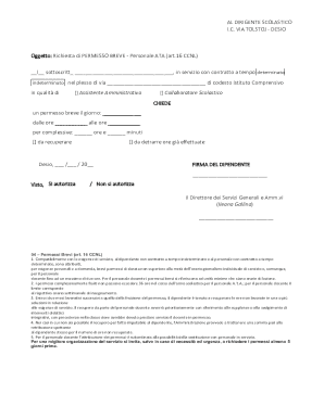 Permesso Breve Request Form