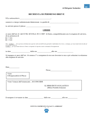 Short Leave Request Form