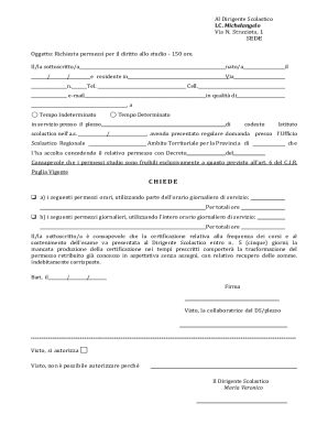 Italian Teacher Study Leave Request Form