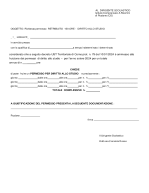 Italian Study Leave Permission Request