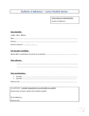 Vitalité Senior Membership Form