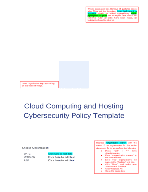 Cloud Computing Cybersecurity Policy Template