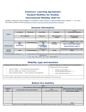 Erasmus+ Learning Agreement
