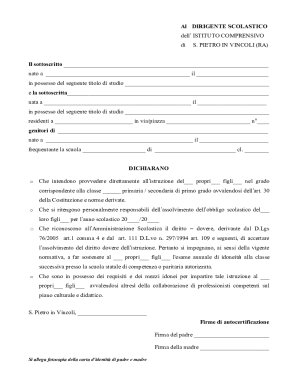 Italian Homeschooling Declaration Form