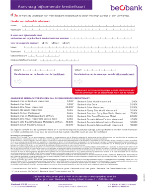 Beobank Additional Credit Card Application