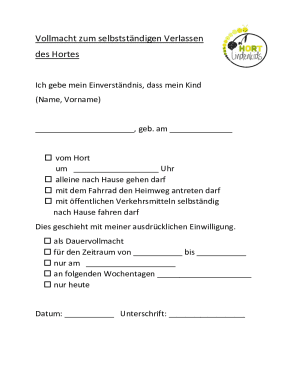 Child Self-Release Authorization Form