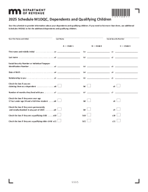 2025 Minnesota Schedule M1DQC