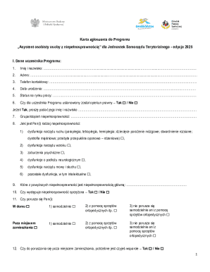 Personal Assistant Program Application Form