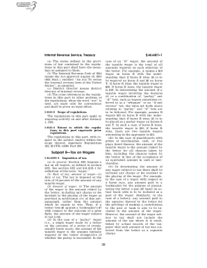 US Federal Wagering Tax Regulations