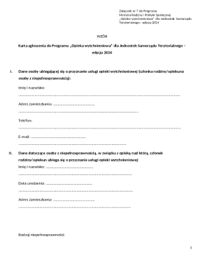 Poland Respite Care Application Form 2024