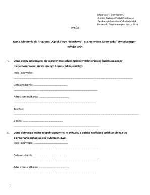 Poland Respite Care Application Form 2024