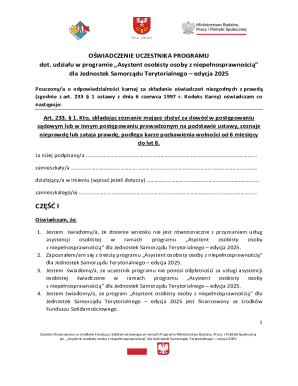 Personal Assistant Program Declaration