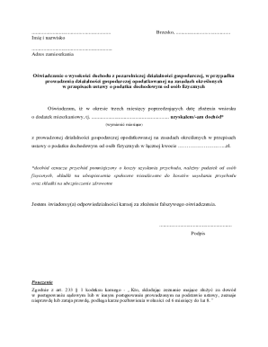 Polish Income Declaration Form