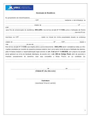 Residency Declaration Form