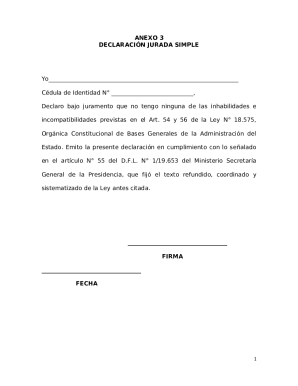 Chile Declaration of No Disqualifications