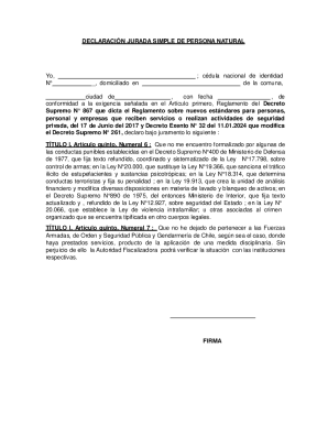 Chilean Affidavit for Private Security Services