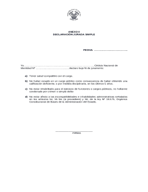 Chile Simple Affidavit