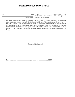 Chile Affidavit Form