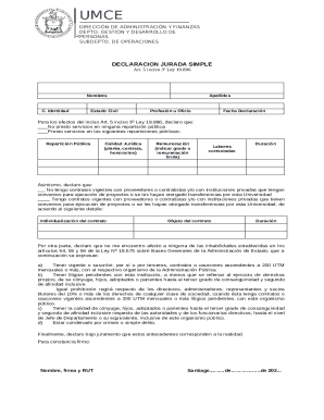 Chilean Public Service Declaration Form