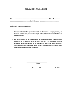 Chile Simple Affidavit Form