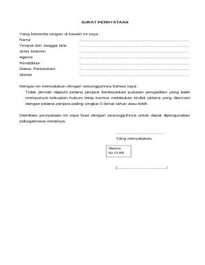 Indonesian Criminal Record Statement
