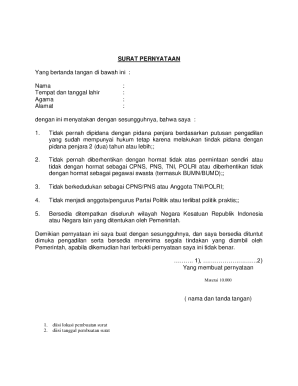 Indonesian Declaration Form