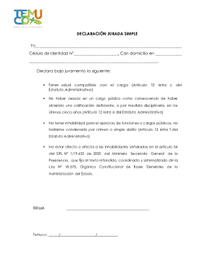 Simple Affidavit Declaration