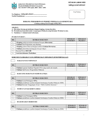 Temporary Business Permit Application Form