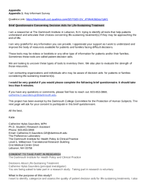 Key Informant Survey on Decision Aids for Life-Sustaining Treatment