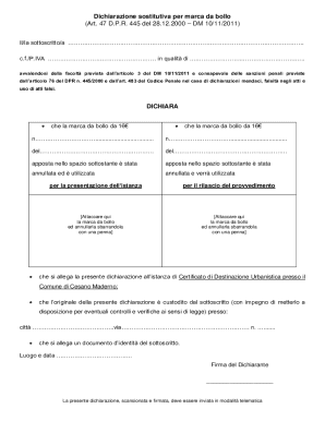 Italian Stamp Duty Declaration Form