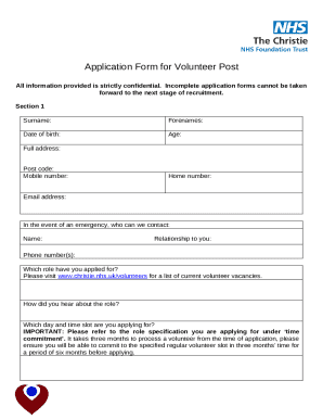 Volunteer Application Form