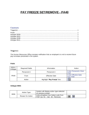 PA40 Pay Freeze Set/Remove Form