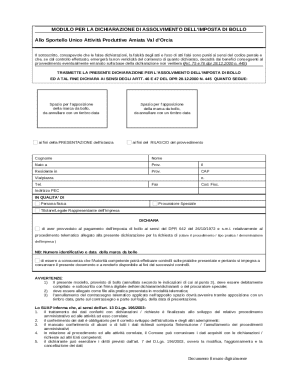 Italian Stamp Duty Declaration Form