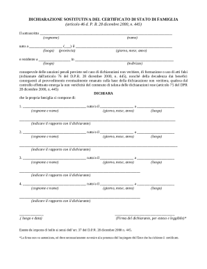 Italian Family Status Declaration Form