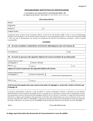 Italian Self-Certification Form