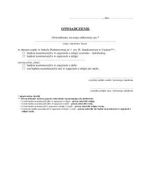 Religious Education Consent Form