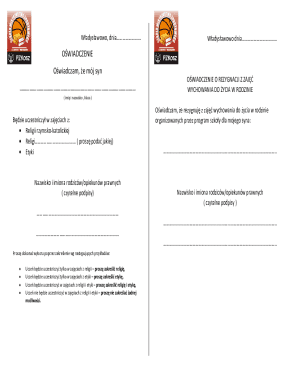 Oświadczenie o Rezygnacji z Zajęć Wychowania do Życia w Rodzinie