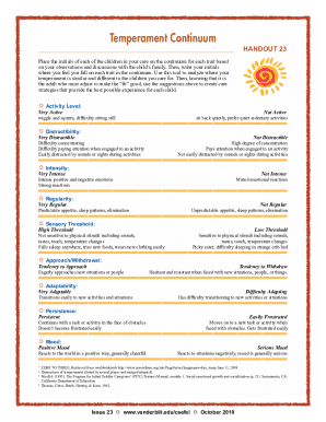 Temperament Continuum Handout