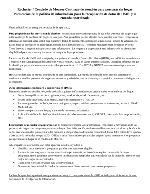 Rochester Homeless Services Data Collection Policy