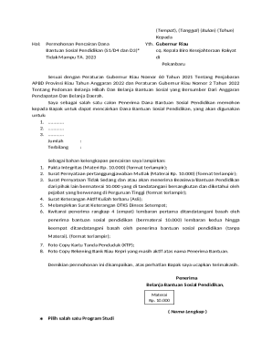 Riau Education Social Aid Request Form