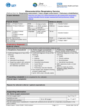 Gloucestershire Respiratory Service Referral Form