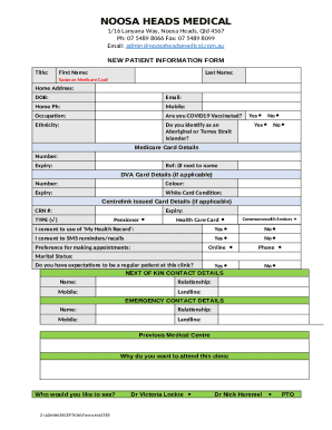 New Patient Information Form