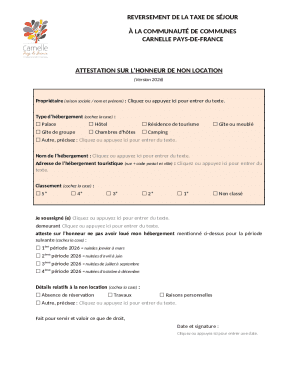 French Tourist Accommodation Tax Exemption Form