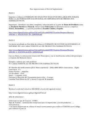 Peru Pharmaceutical Import Declaration