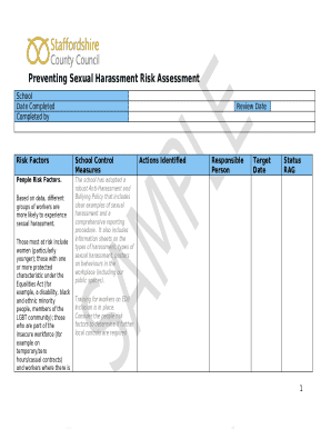 Preventing Sexual Harassment Risk Assessment