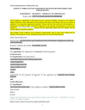 Erasmus+ Participant Agreement