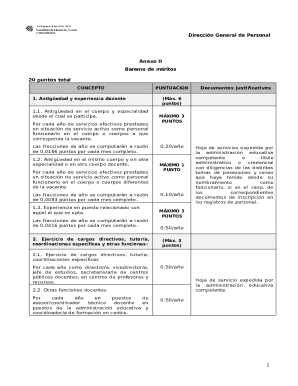 Baremo de Méritos Docente