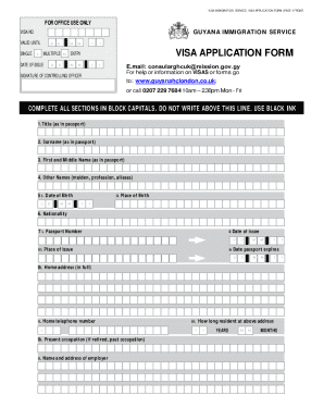 Guyana Visa Application Form