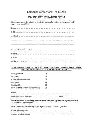 Online Registration Form