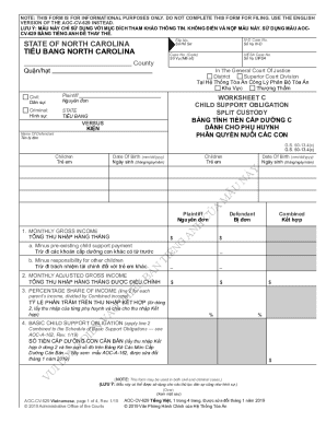 Child Support Worksheet C